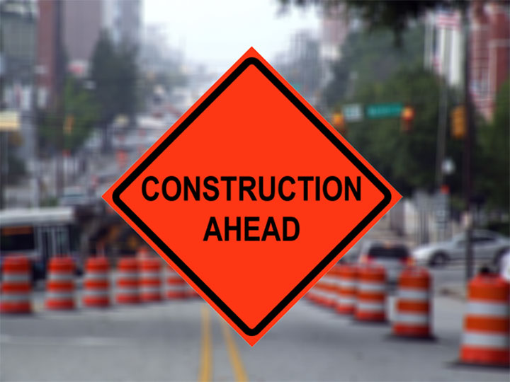 construction ahead sign